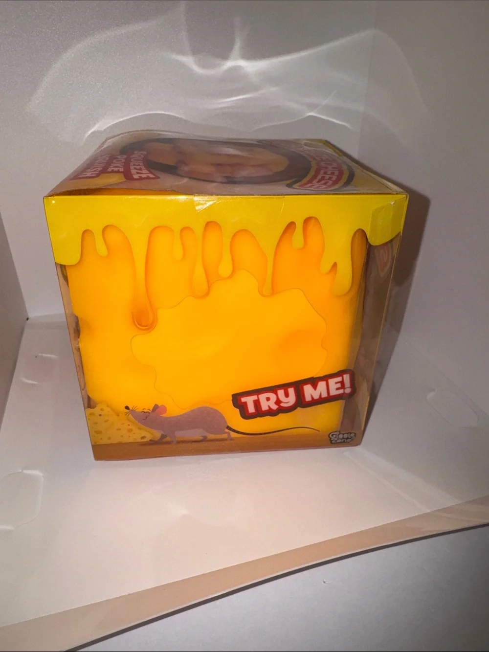 JUMBO Squeeze Cheese Toy - Bright Yellow